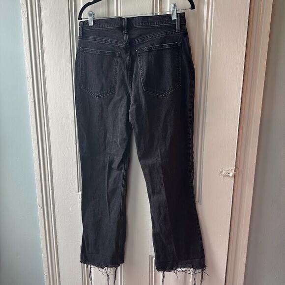 Abercrombie & Fitch Jeans Womens 31/12L Black High Rise Distressed Kick Flare - Picture 5 of 6